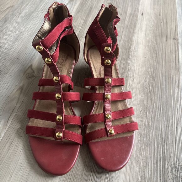 Aerosoles Heelrest Red Combo Gladiator Sandals Size 7.5 - Picture 3 of 11